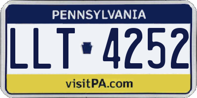 PA license plate LLT4252