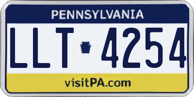 PA license plate LLT4254