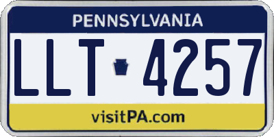 PA license plate LLT4257