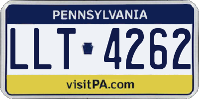 PA license plate LLT4262