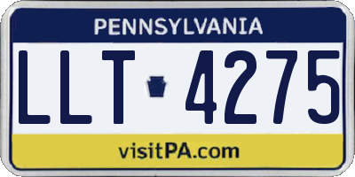 PA license plate LLT4275