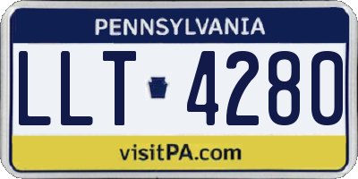 PA license plate LLT4280