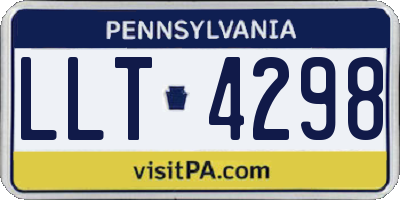 PA license plate LLT4298