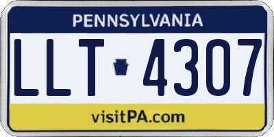 PA license plate LLT4307
