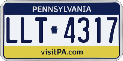 PA license plate LLT4317