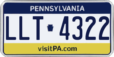 PA license plate LLT4322