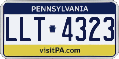 PA license plate LLT4323