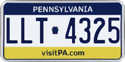 PA license plate LLT4325