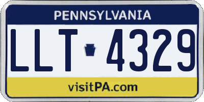 PA license plate LLT4329