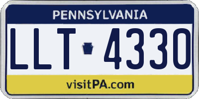 PA license plate LLT4330