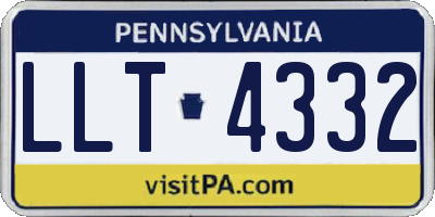 PA license plate LLT4332