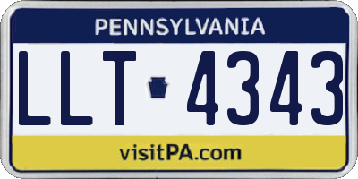 PA license plate LLT4343