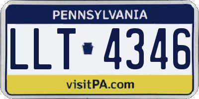 PA license plate LLT4346