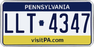 PA license plate LLT4347