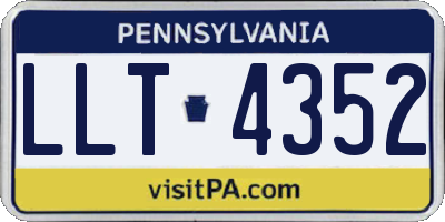 PA license plate LLT4352