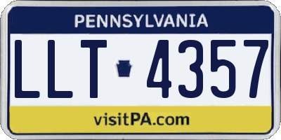 PA license plate LLT4357