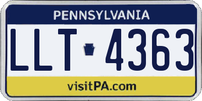 PA license plate LLT4363