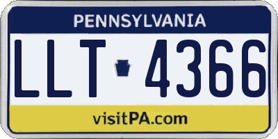 PA license plate LLT4366