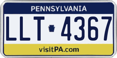 PA license plate LLT4367
