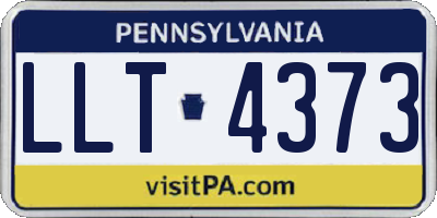 PA license plate LLT4373