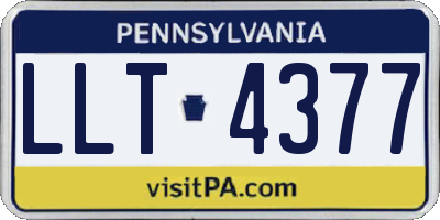 PA license plate LLT4377