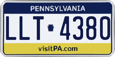 PA license plate LLT4380