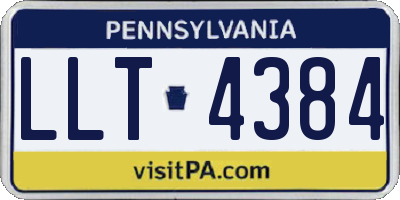 PA license plate LLT4384