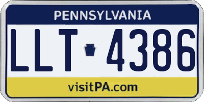 PA license plate LLT4386