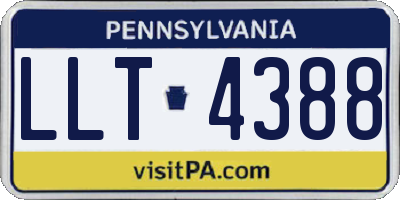 PA license plate LLT4388