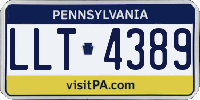 PA license plate LLT4389