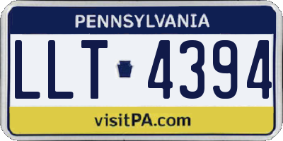 PA license plate LLT4394