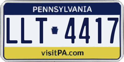 PA license plate LLT4417
