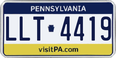 PA license plate LLT4419