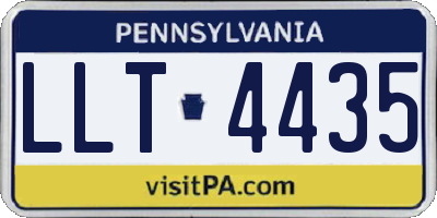 PA license plate LLT4435