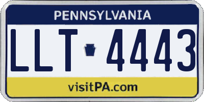 PA license plate LLT4443