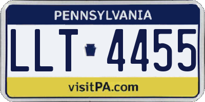 PA license plate LLT4455
