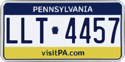 PA license plate LLT4457