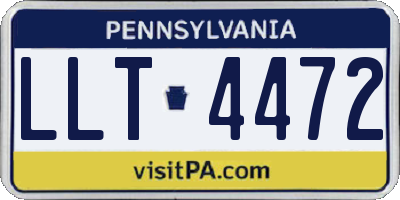 PA license plate LLT4472