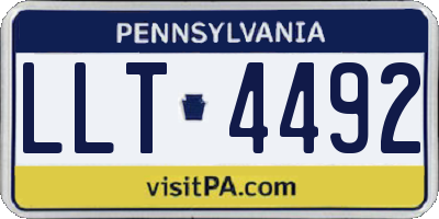 PA license plate LLT4492