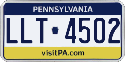PA license plate LLT4502