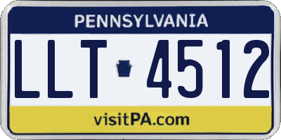 PA license plate LLT4512