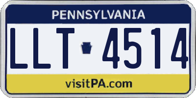PA license plate LLT4514