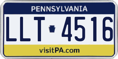 PA license plate LLT4516