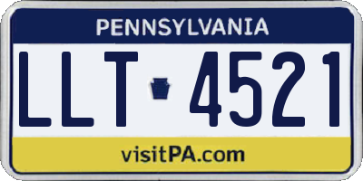 PA license plate LLT4521
