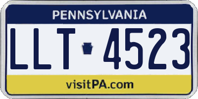 PA license plate LLT4523