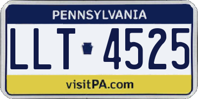 PA license plate LLT4525