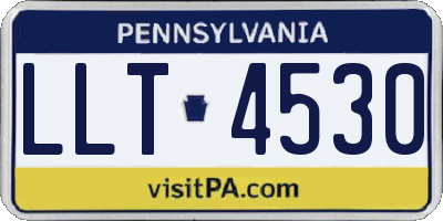PA license plate LLT4530