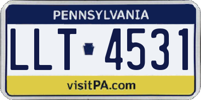 PA license plate LLT4531
