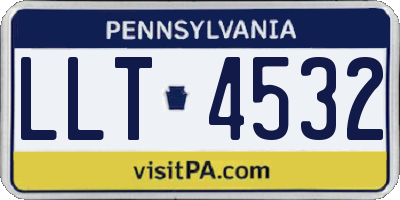 PA license plate LLT4532