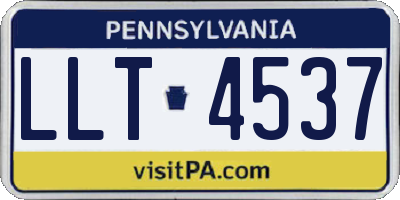 PA license plate LLT4537